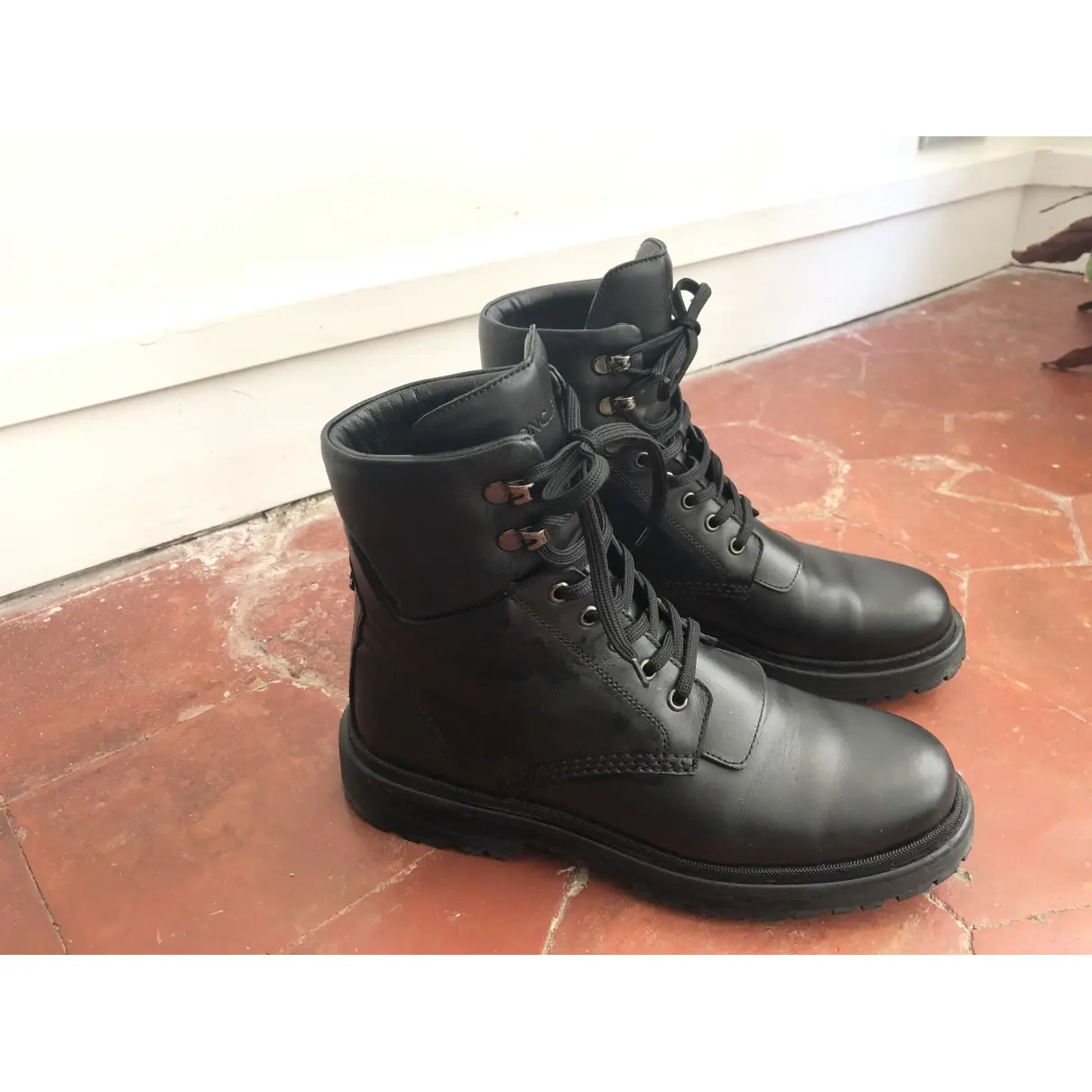 Moncler Leather lace up boots for sale