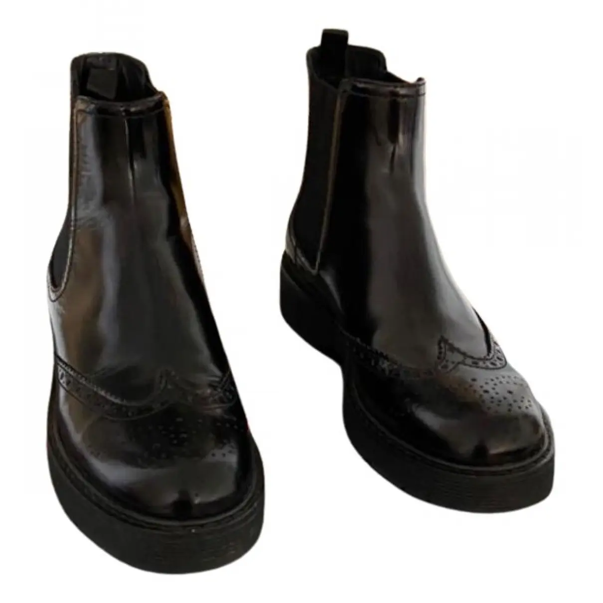 Monolith leather ankle boots Prada