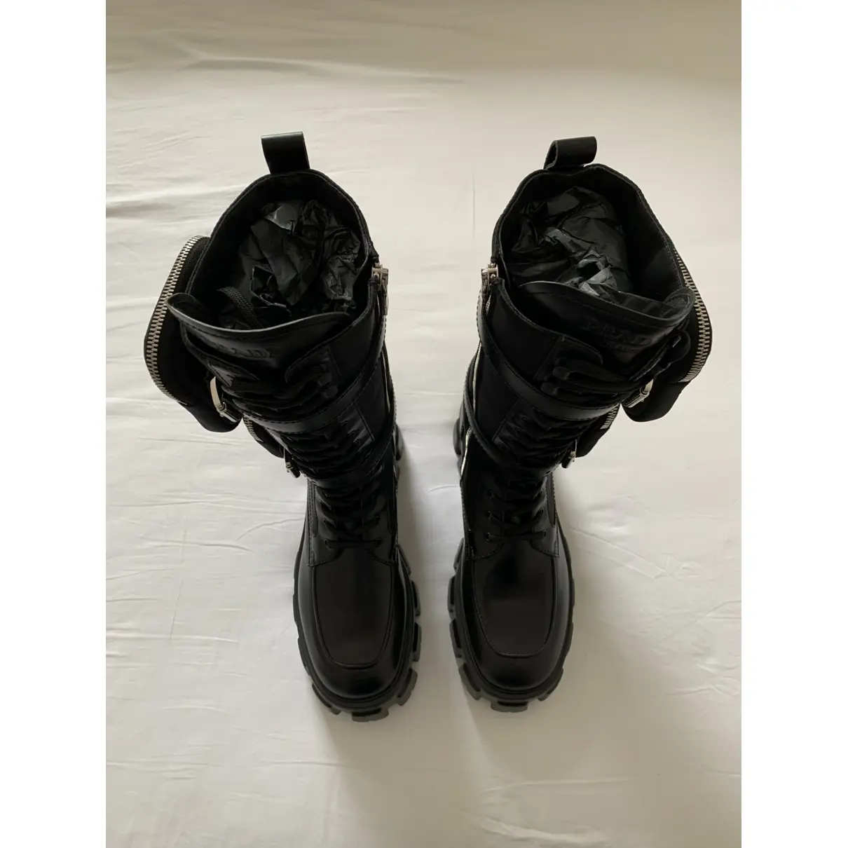 Buy Prada Monolith leather boots online