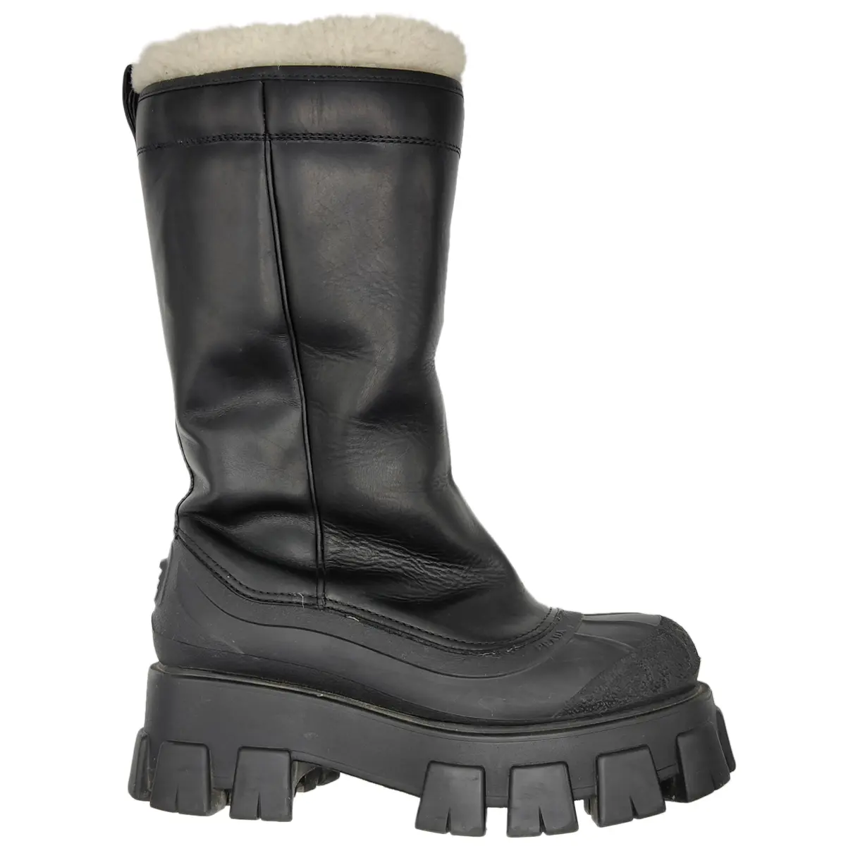 Monolith leather snow boots Prada