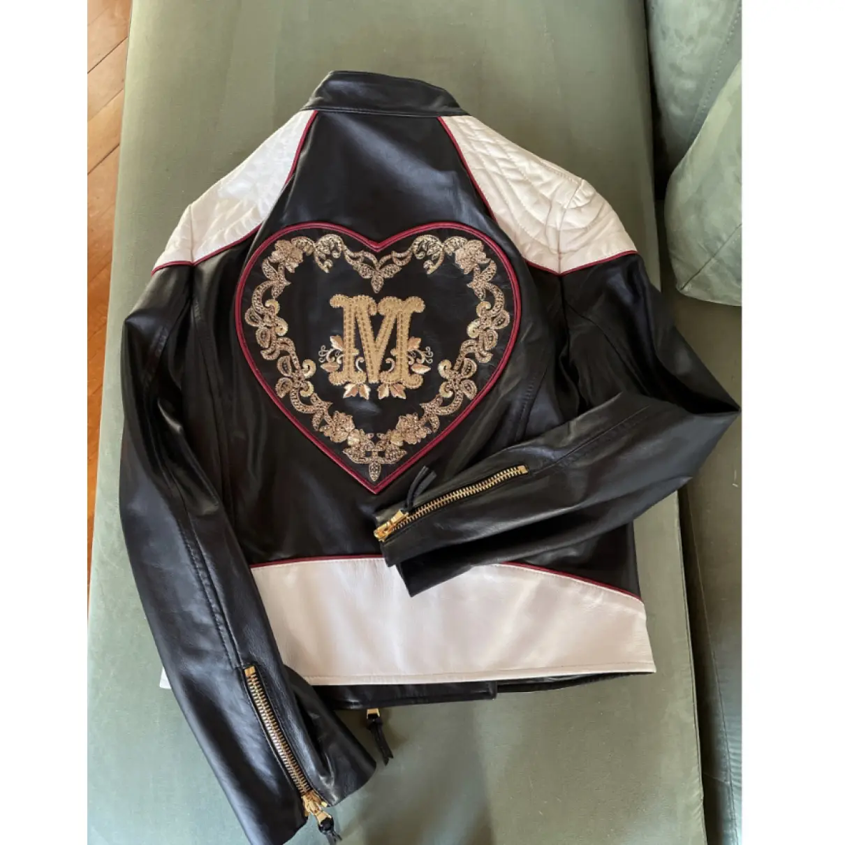 Buy Moschino Leather biker jacket online