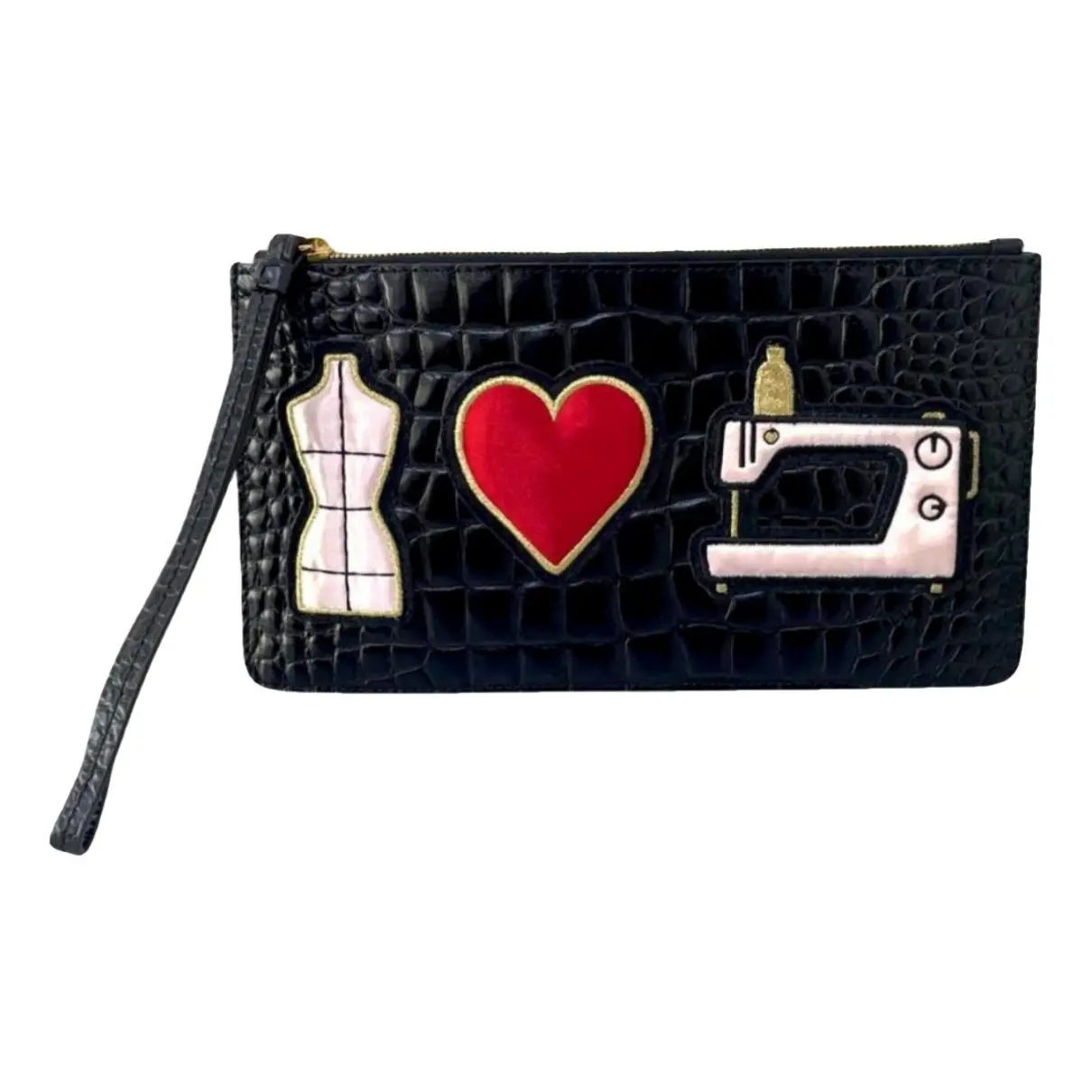 Leather clutch bag Moschino Cheap And Chic - Vintage