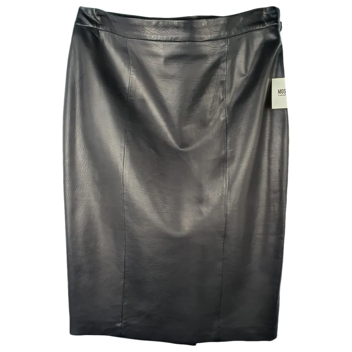 Leather mid-length skirt Moschino Cheap And Chic