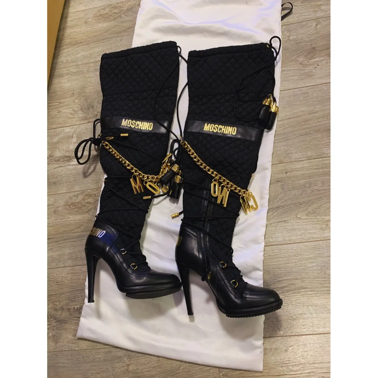 Moschino for H&M Leather boots for sale