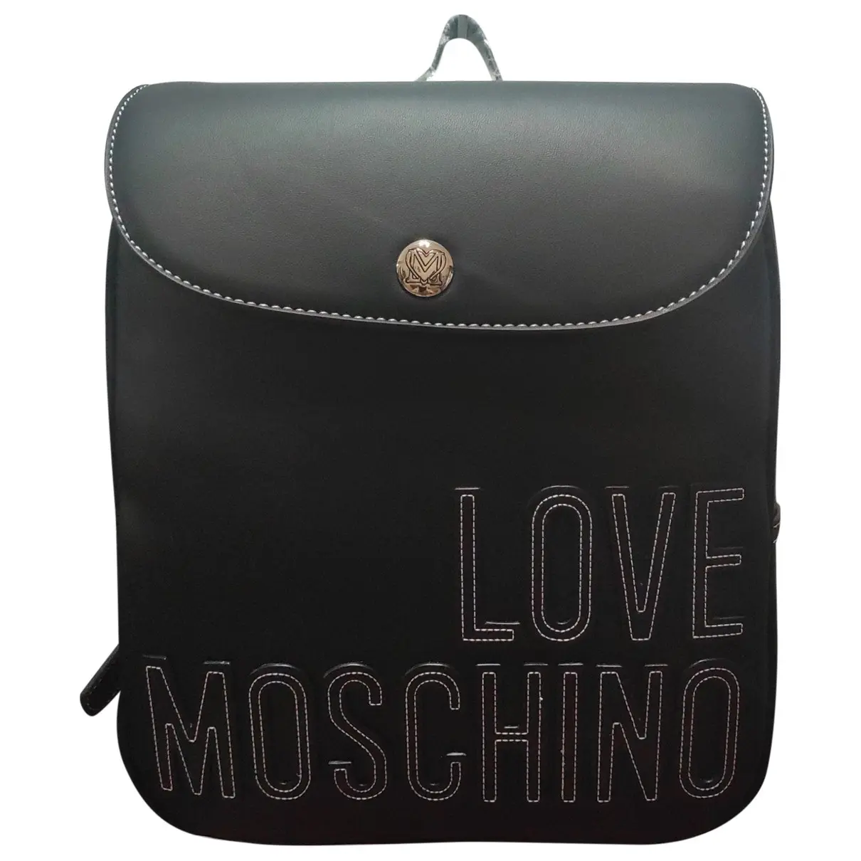 Leather backpack Moschino Love