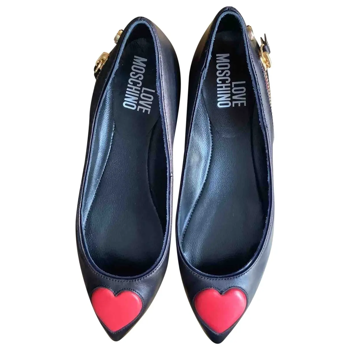 Leather ballet flats Moschino Love