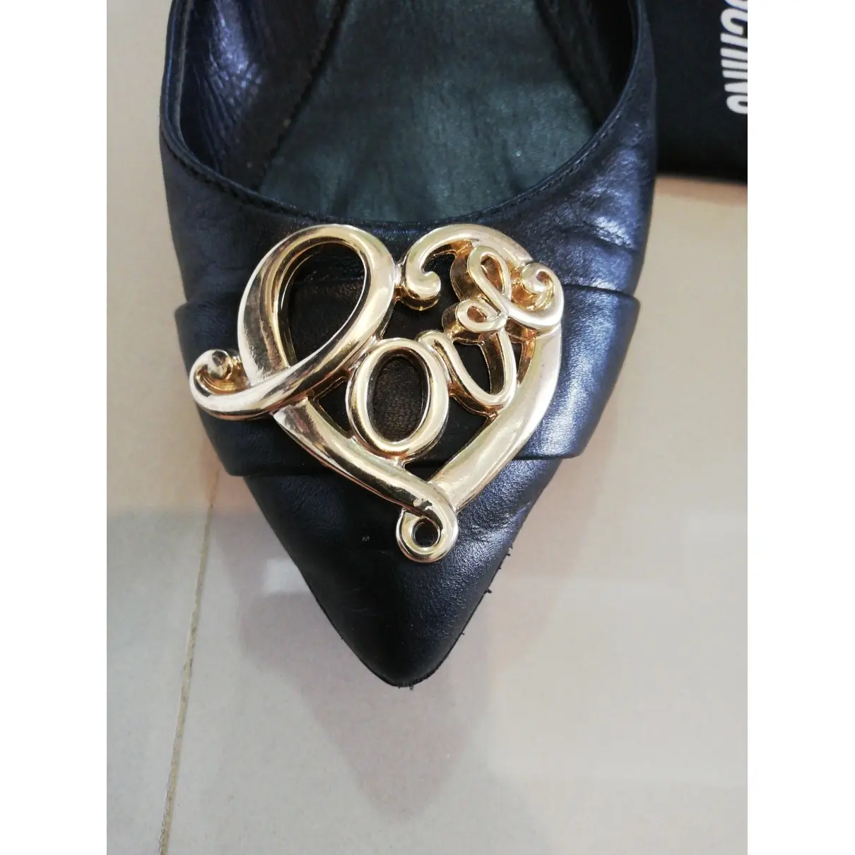 Leather ballet flats Moschino Love