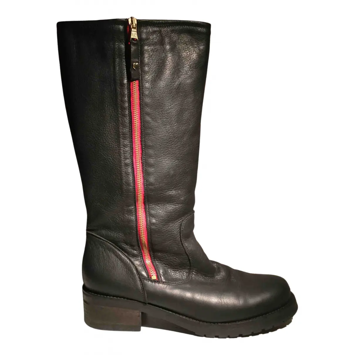 Leather biker boots Moschino Love