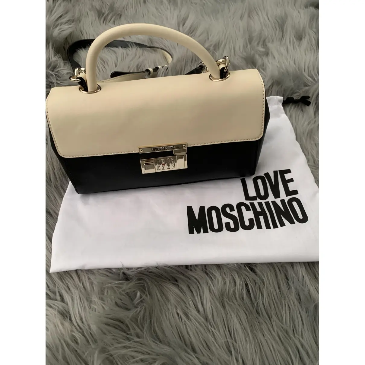 Leather clutch bag Moschino Love