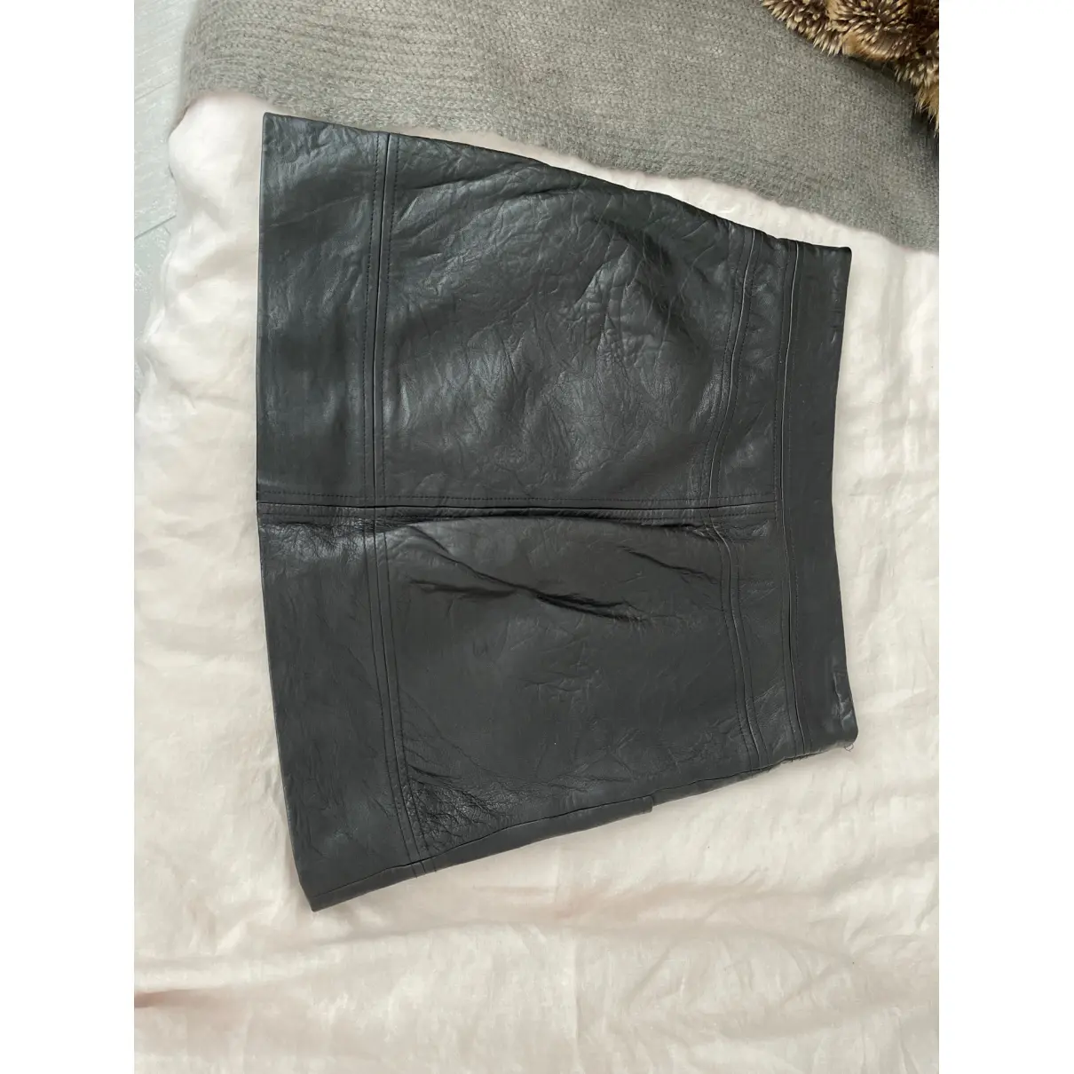 Buy Moschino Love Leather mini skirt online