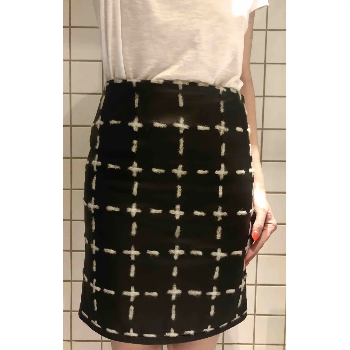 Leather mini skirt Moschino