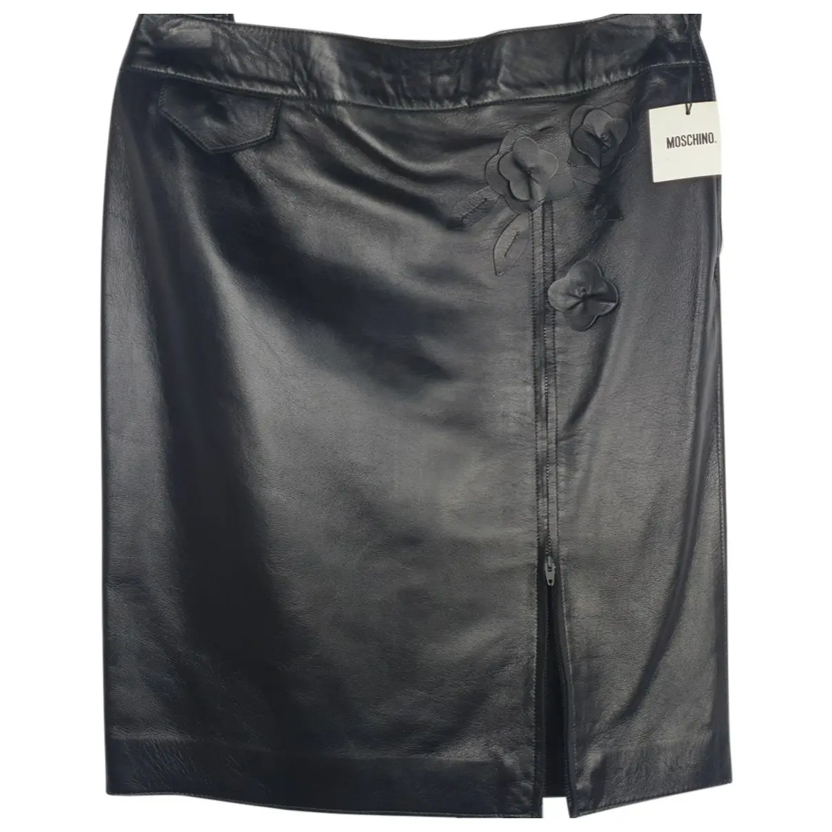 Leather mid-length skirt Moschino