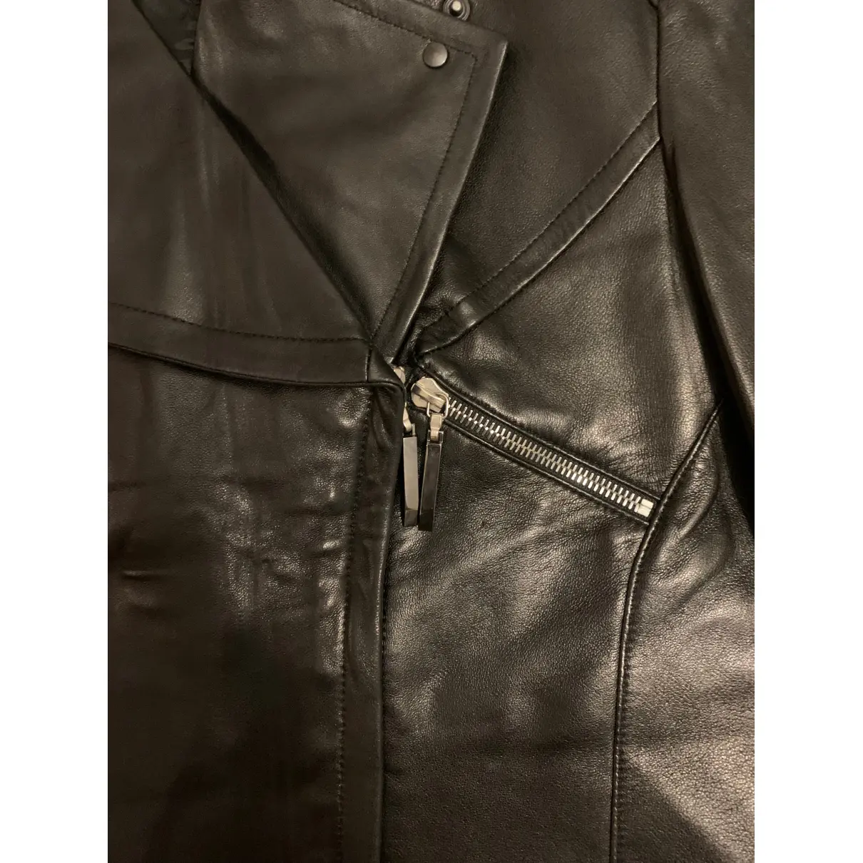 Leather biker jacket Mugler - Vintage