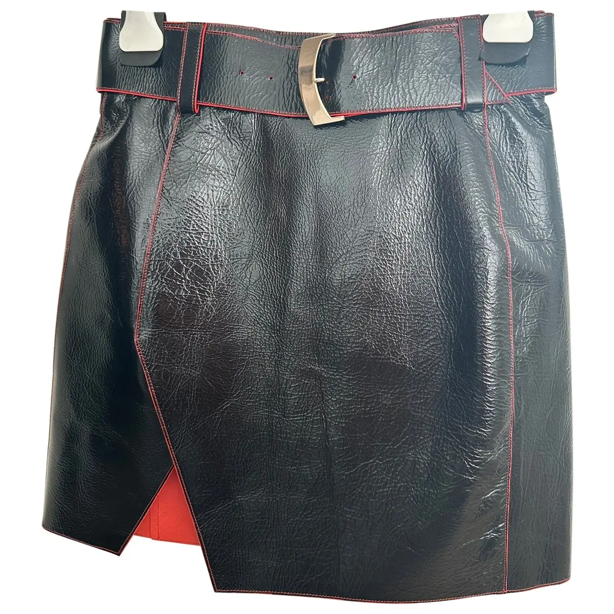 Leather mini skirt Mugler