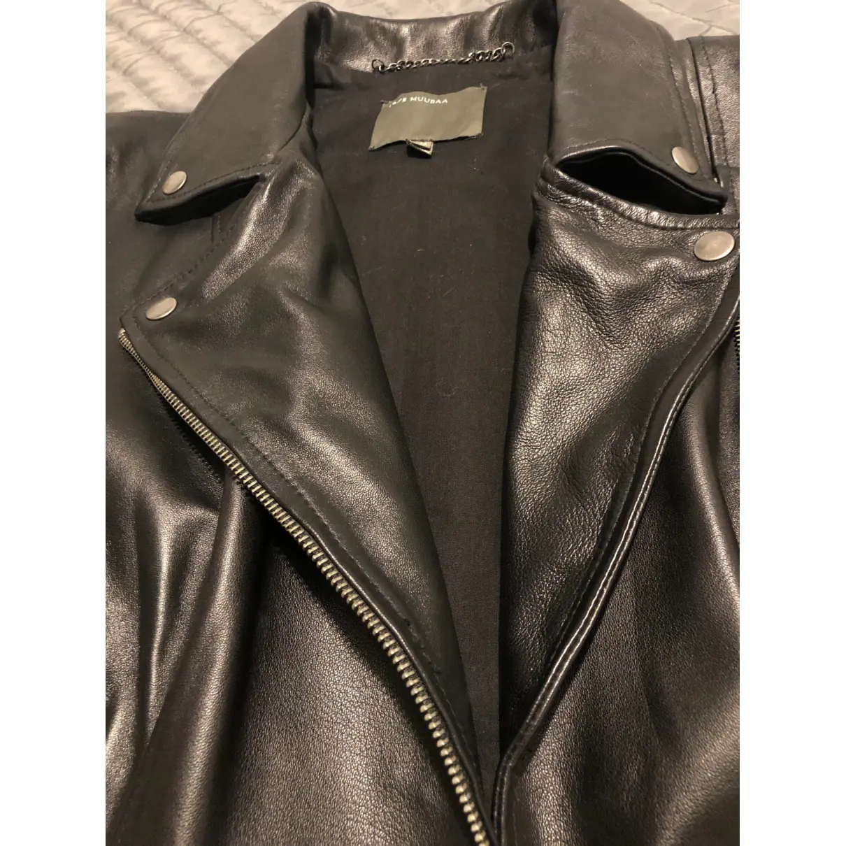 Leather biker jacket Muubaa