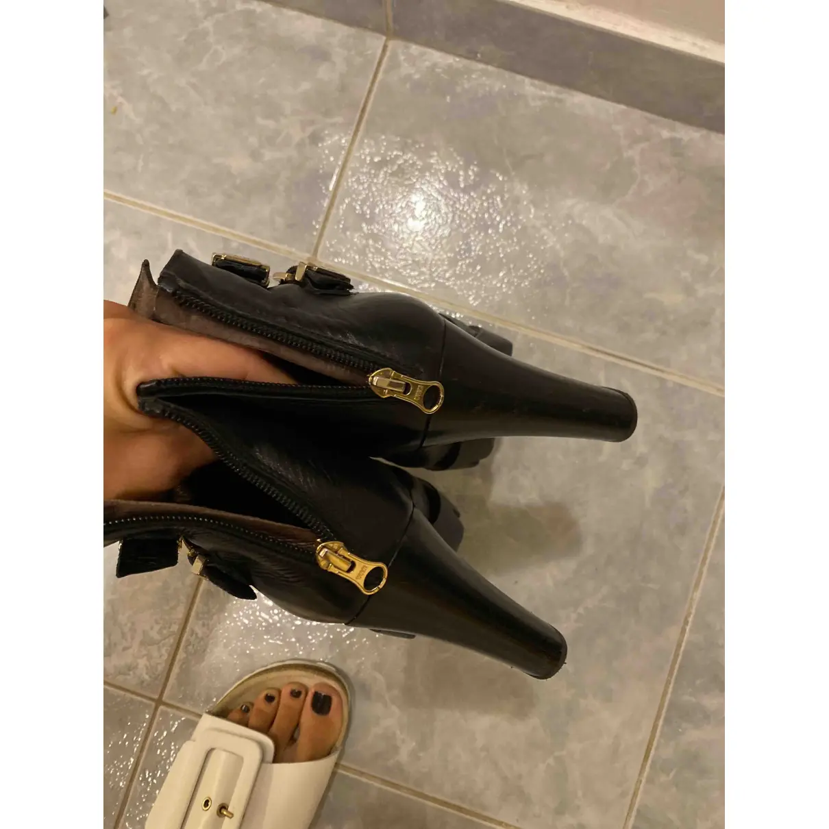 Leather ankle boots NERO GIARDINI