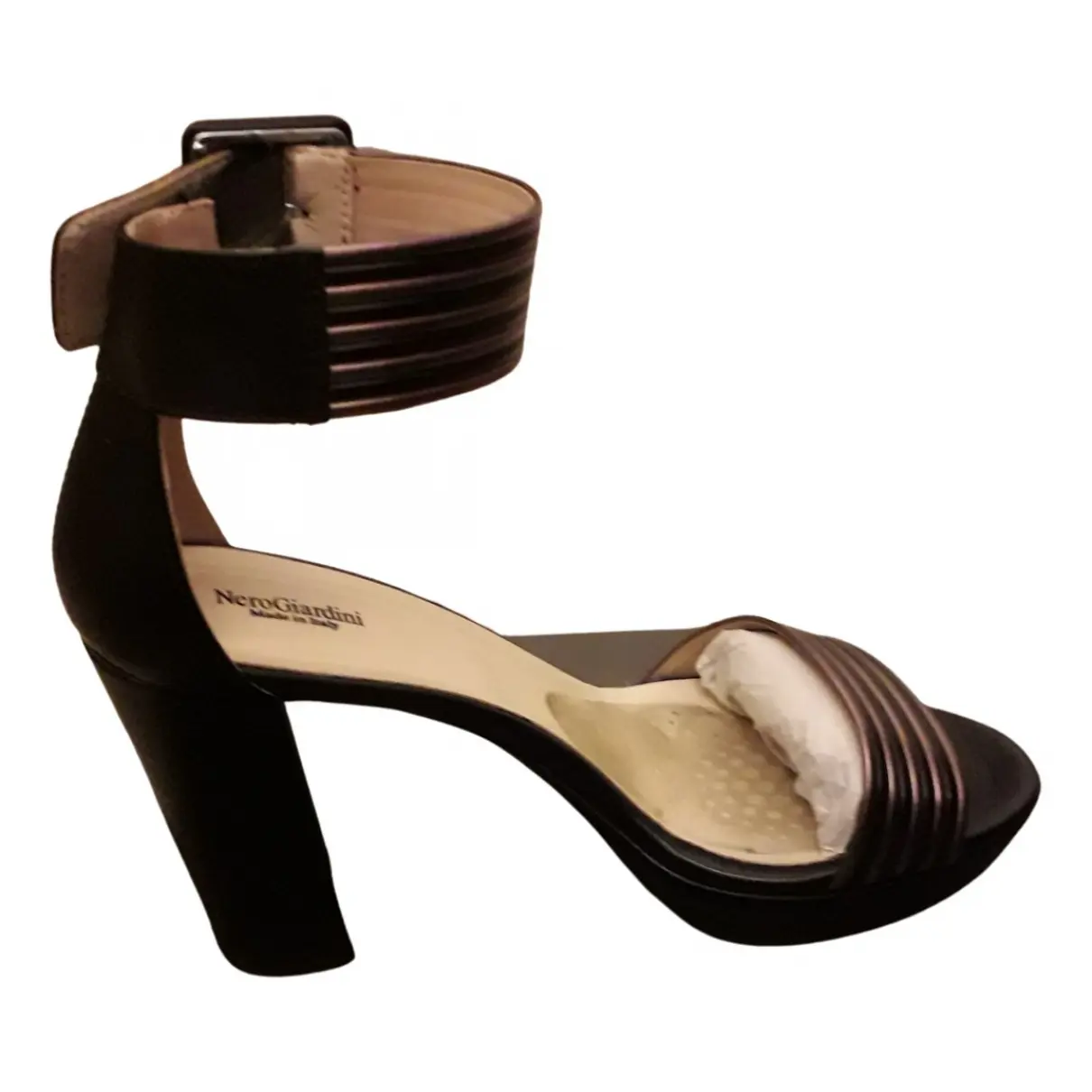 Leather sandal NERO GIARDINI
