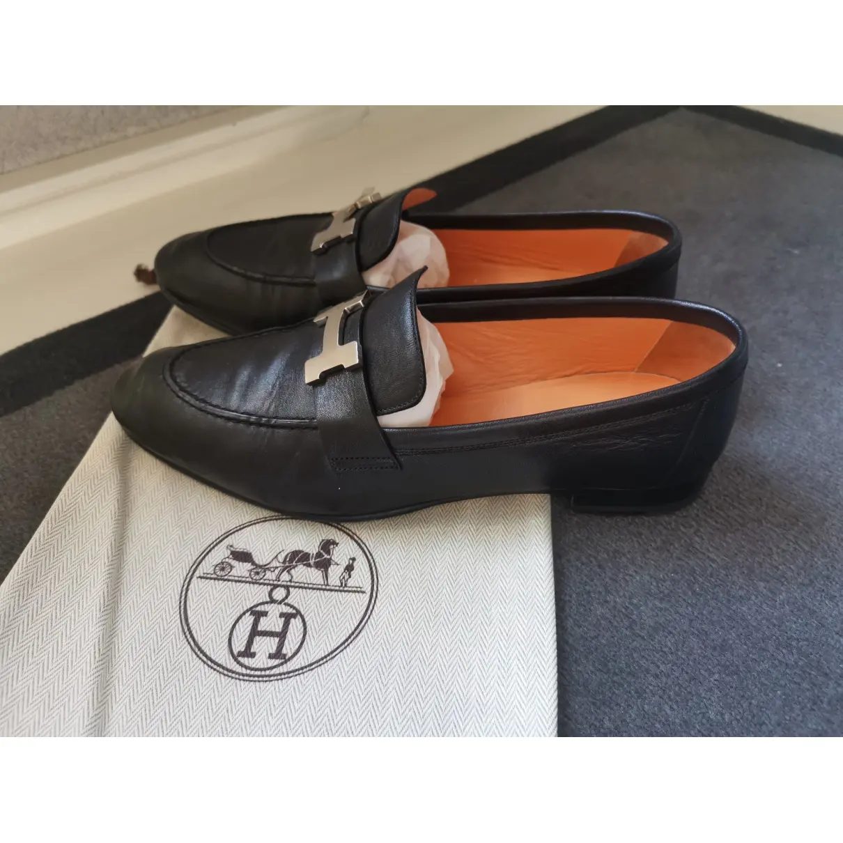 Paris leather flats Hermès