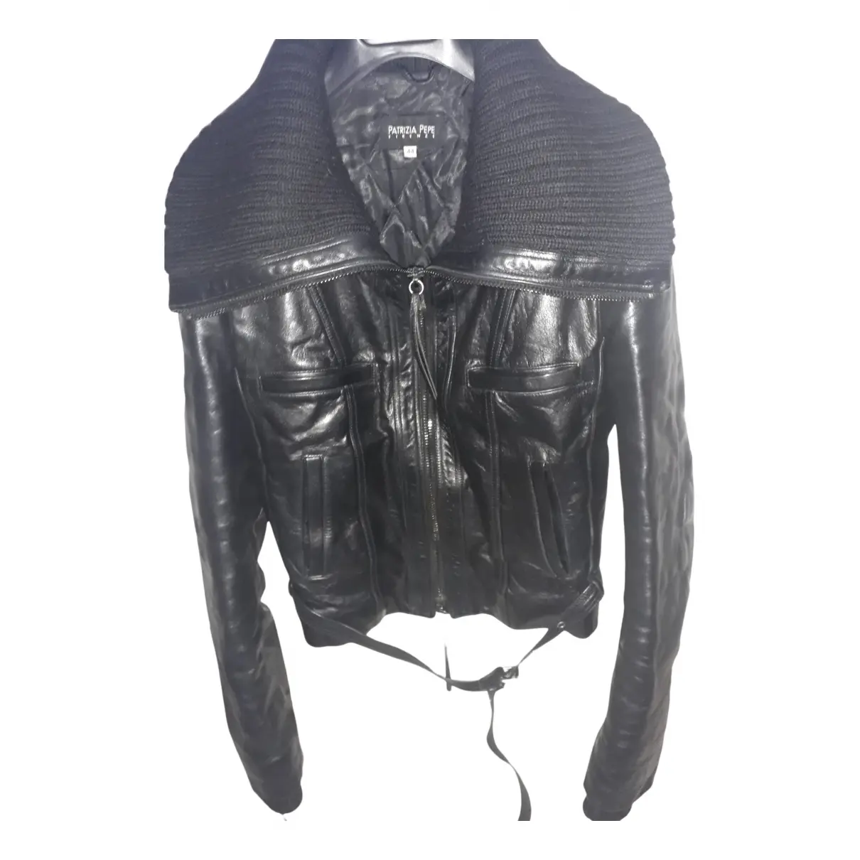 Leather biker jacket Patrizia Pepe