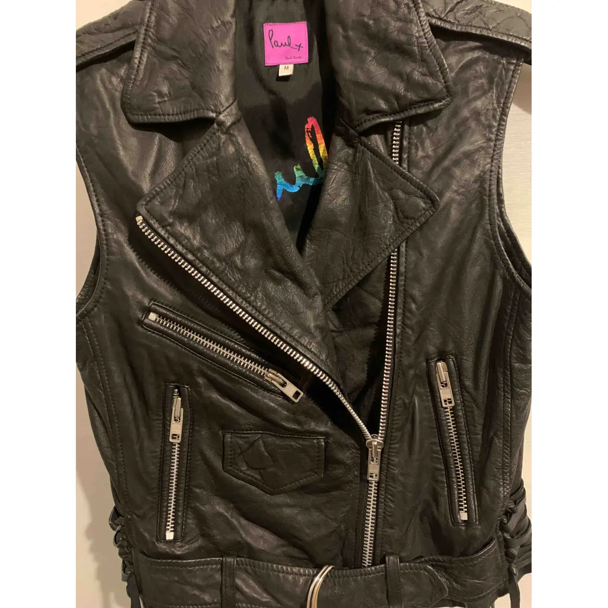 Buy Paul Smith Leather cardi coat online