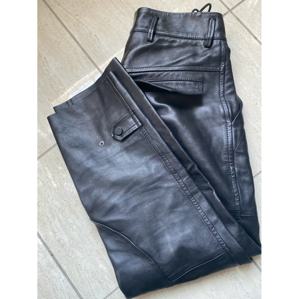Buy Petar Petrov Leather straight pants online