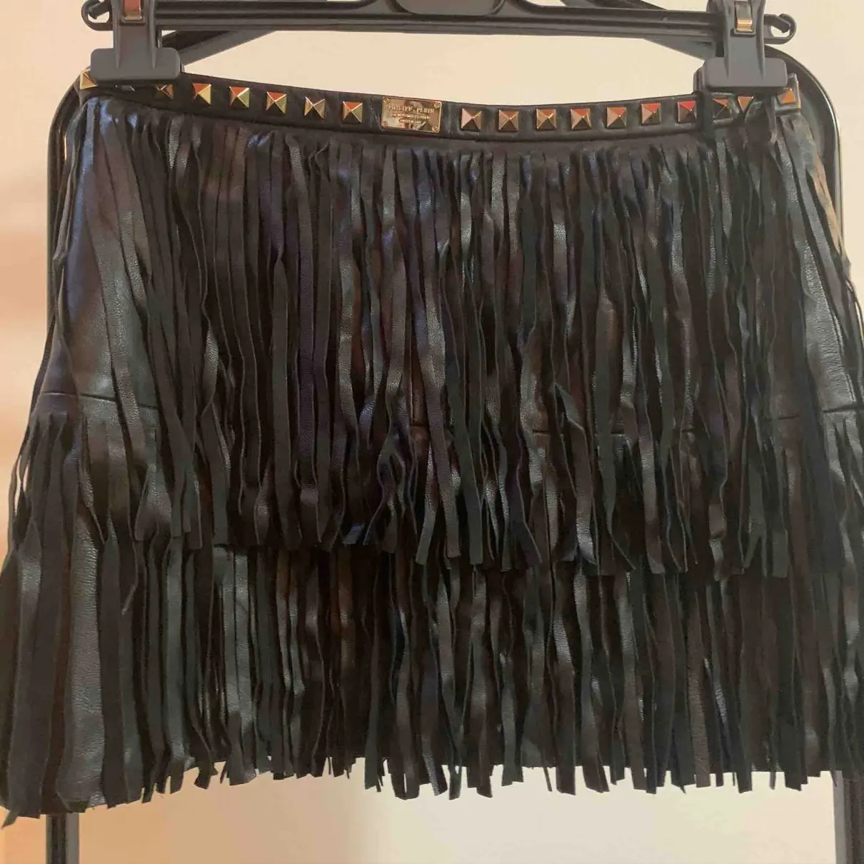 Philipp Plein Leather mini skirt for sale