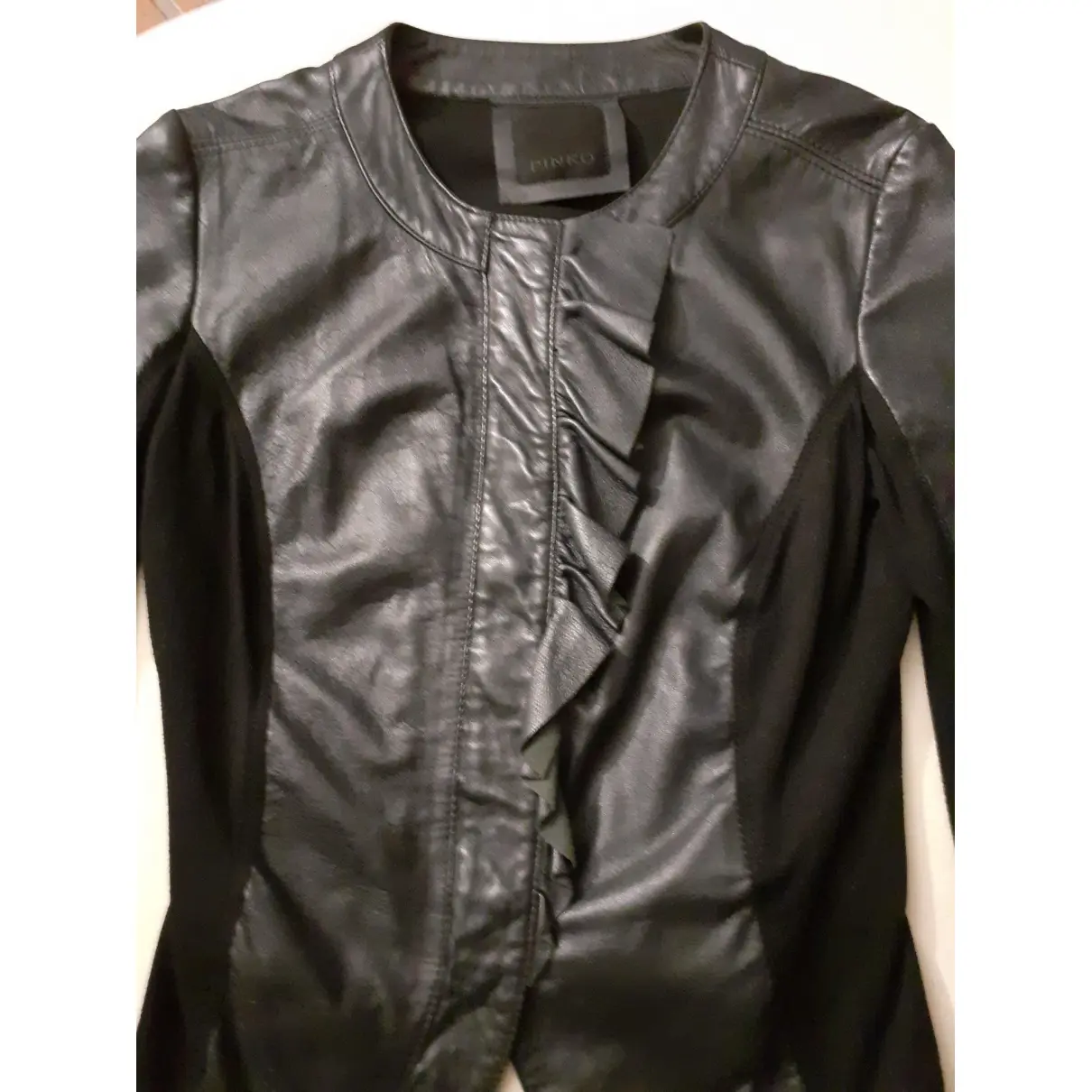 Leather biker jacket Pinko