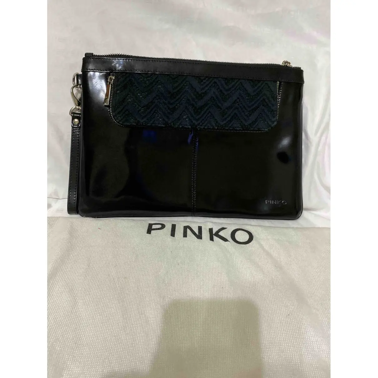 Leather clutch bag Pinko