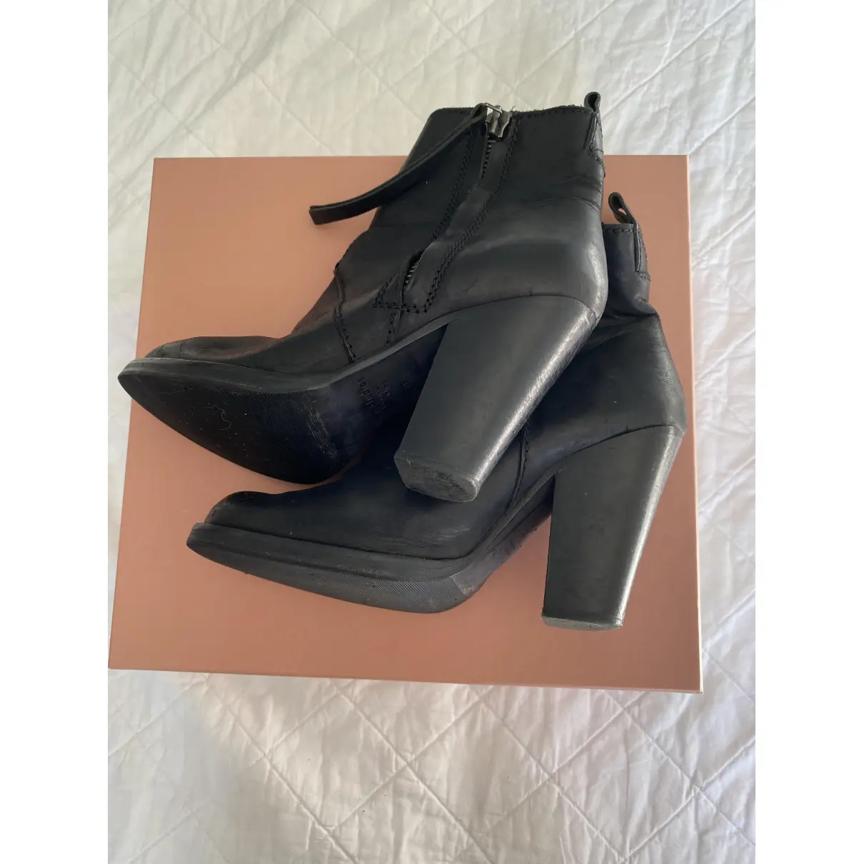 Buy Acne Studios Pistol leather ankle boots online