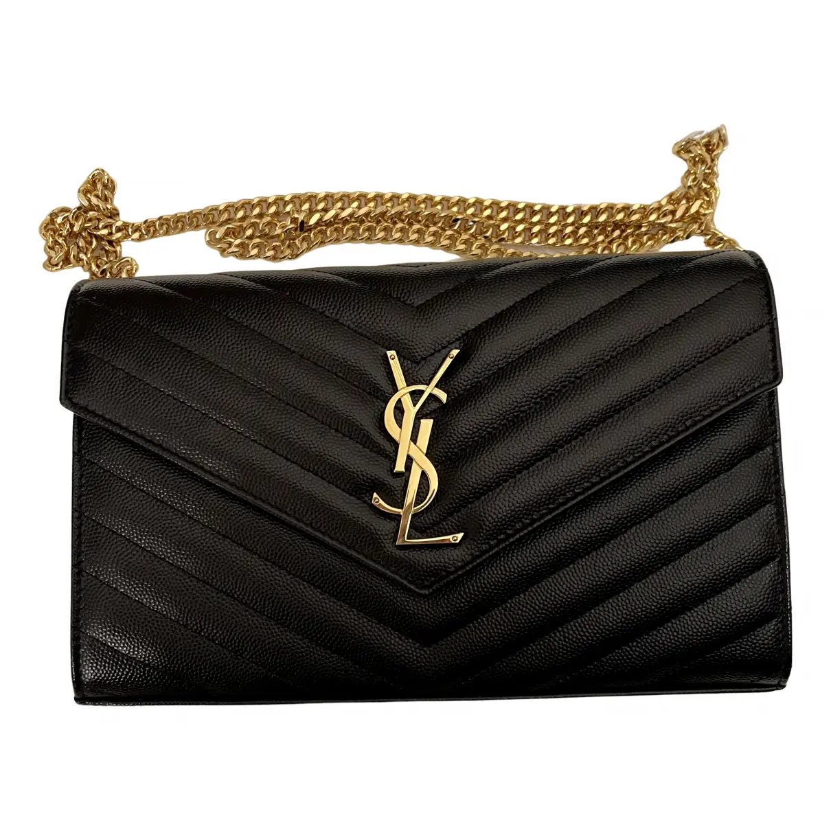 Portefeuille enveloppe leather handbag Saint Laurent
