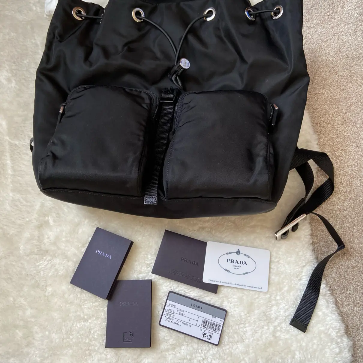 Leather backpack Prada