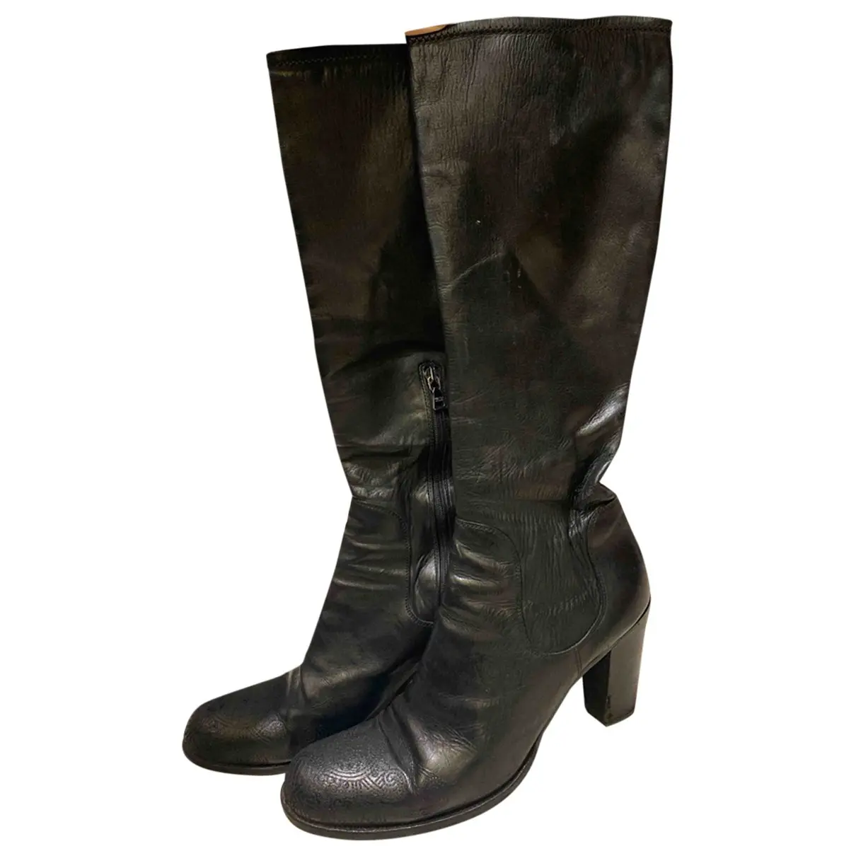 Leather cowboy boots Prada