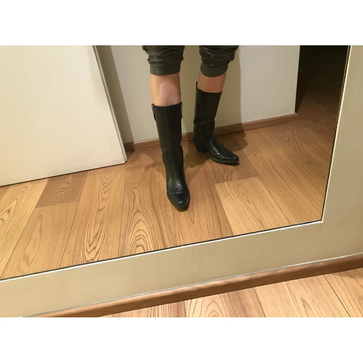 Leather cowboy boots Prada