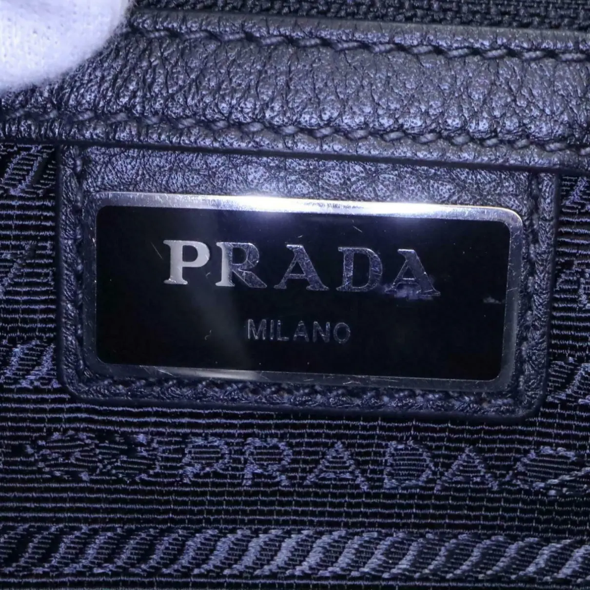 Leather clutch bag Prada