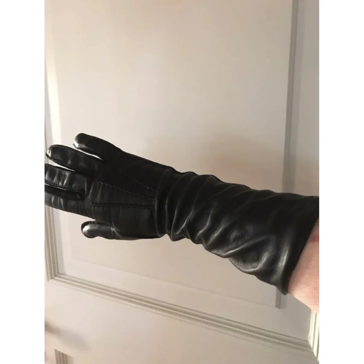 Leather long gloves Prada