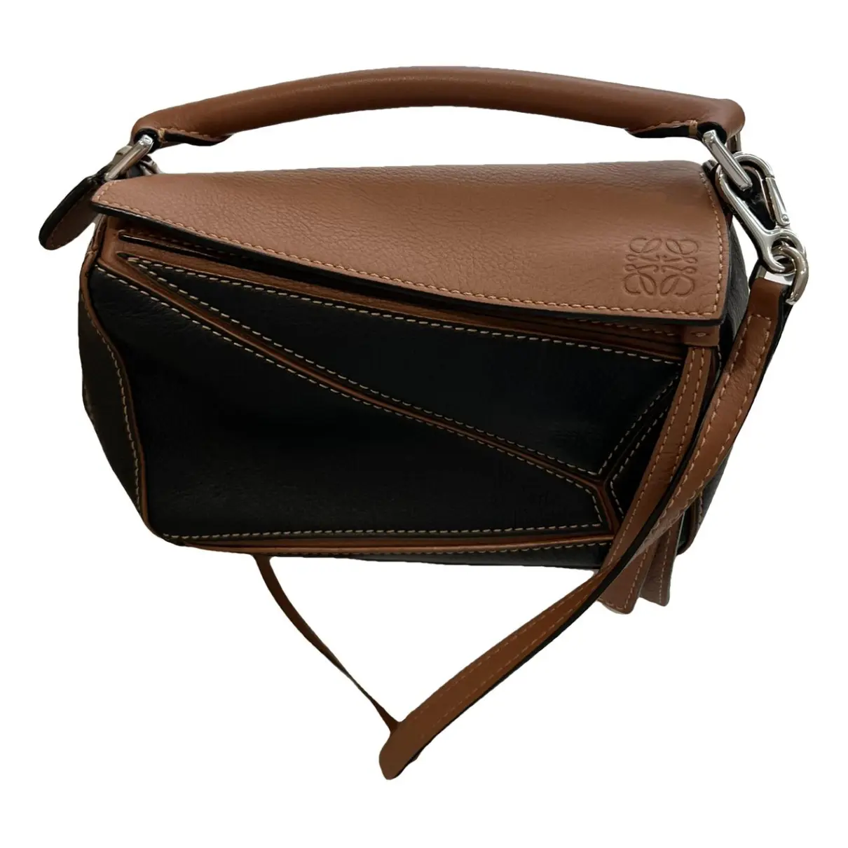 Puzzle leather handbag