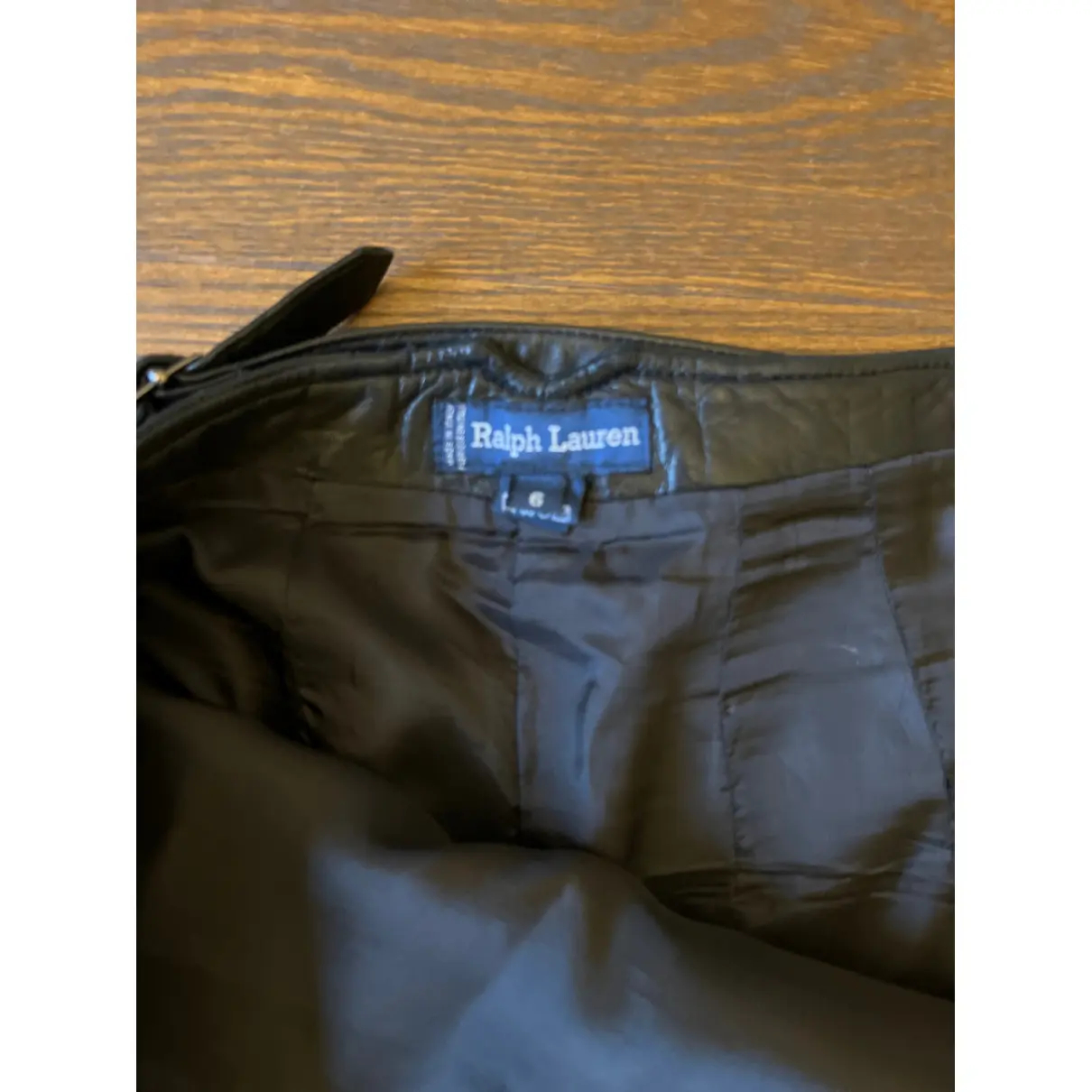 Leather mid-length skirt Ralph Lauren