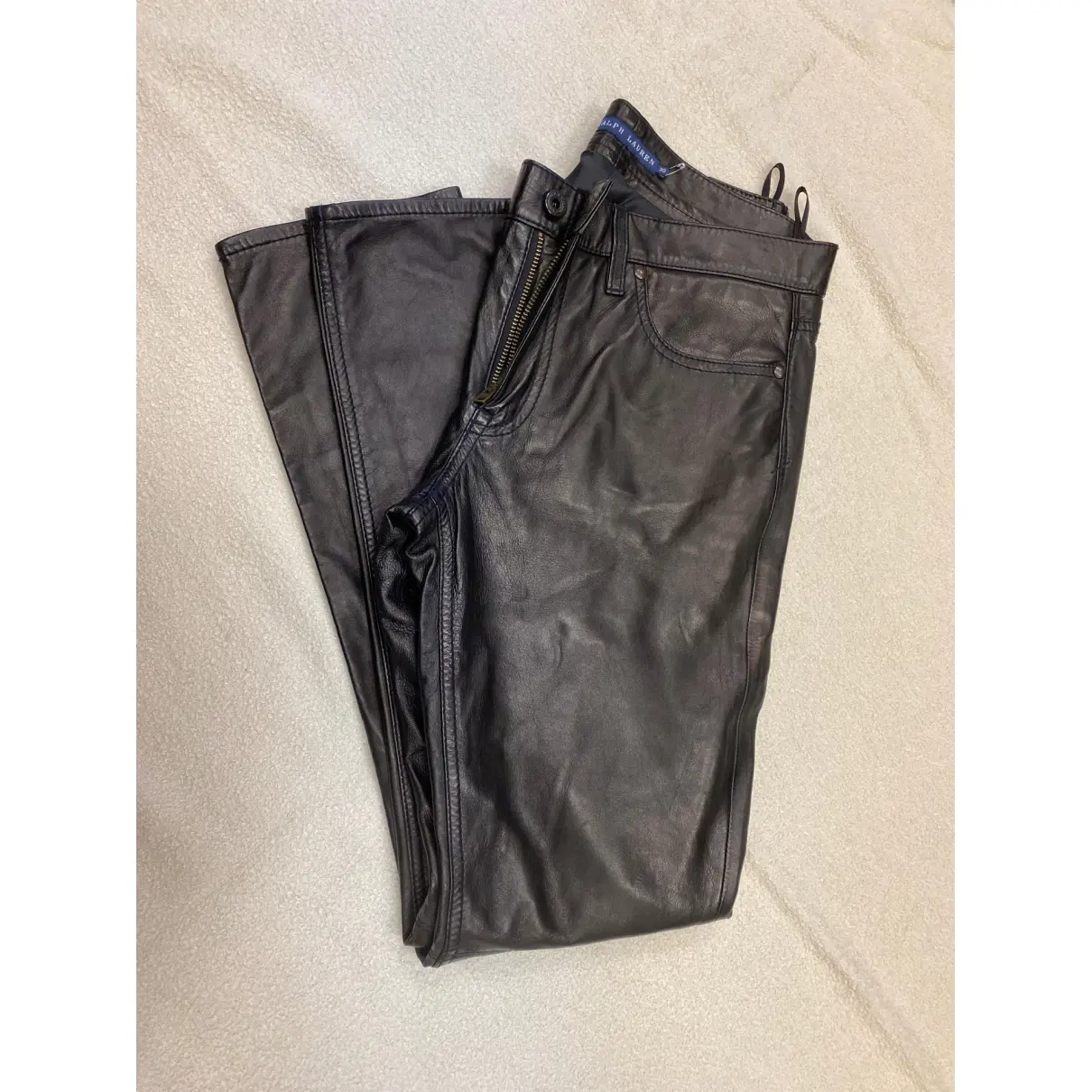 Leather straight pants Ralph Lauren
