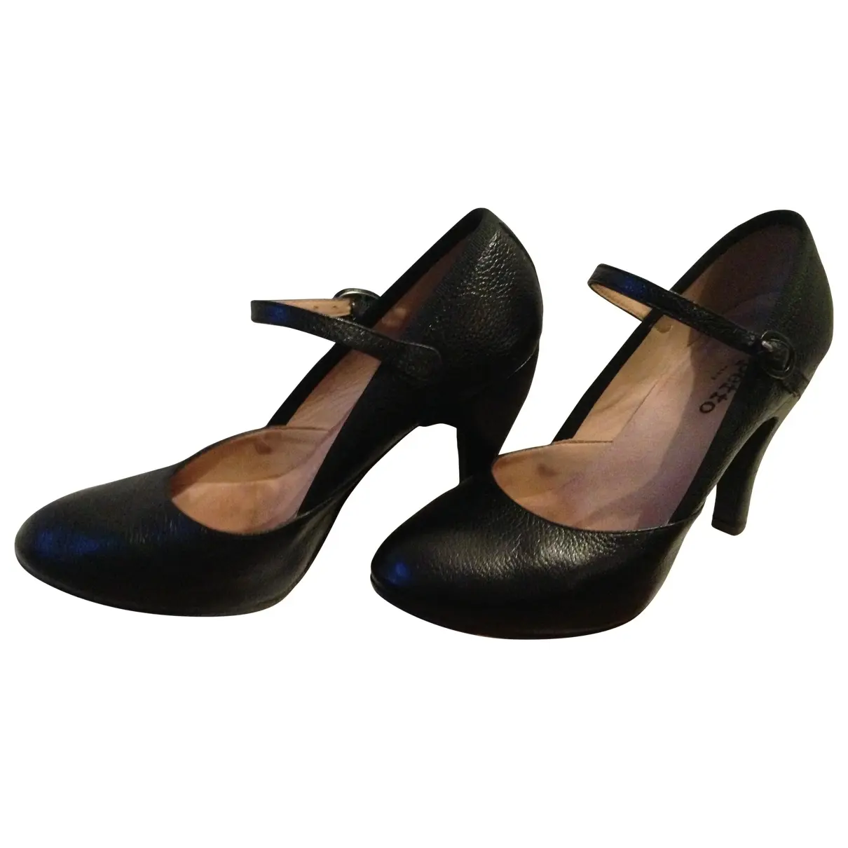 Black Leather Heels Repetto