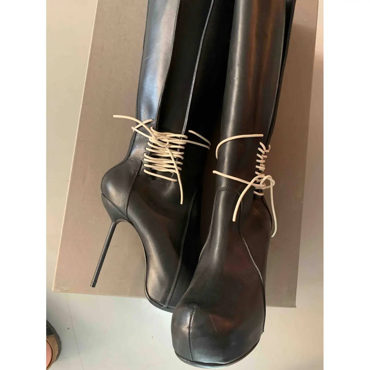 Leather riding boots Rick Owens