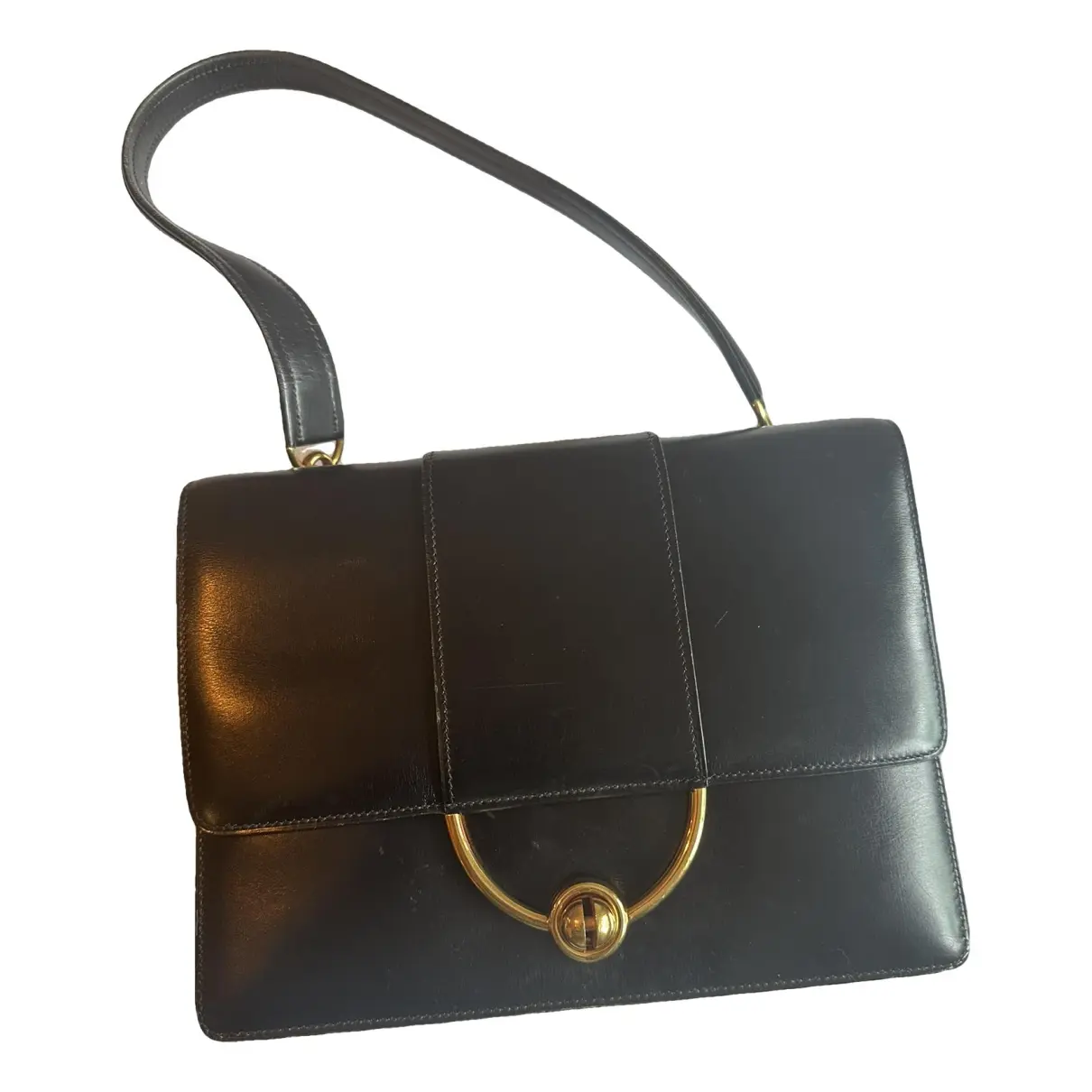 Ring leather handbag