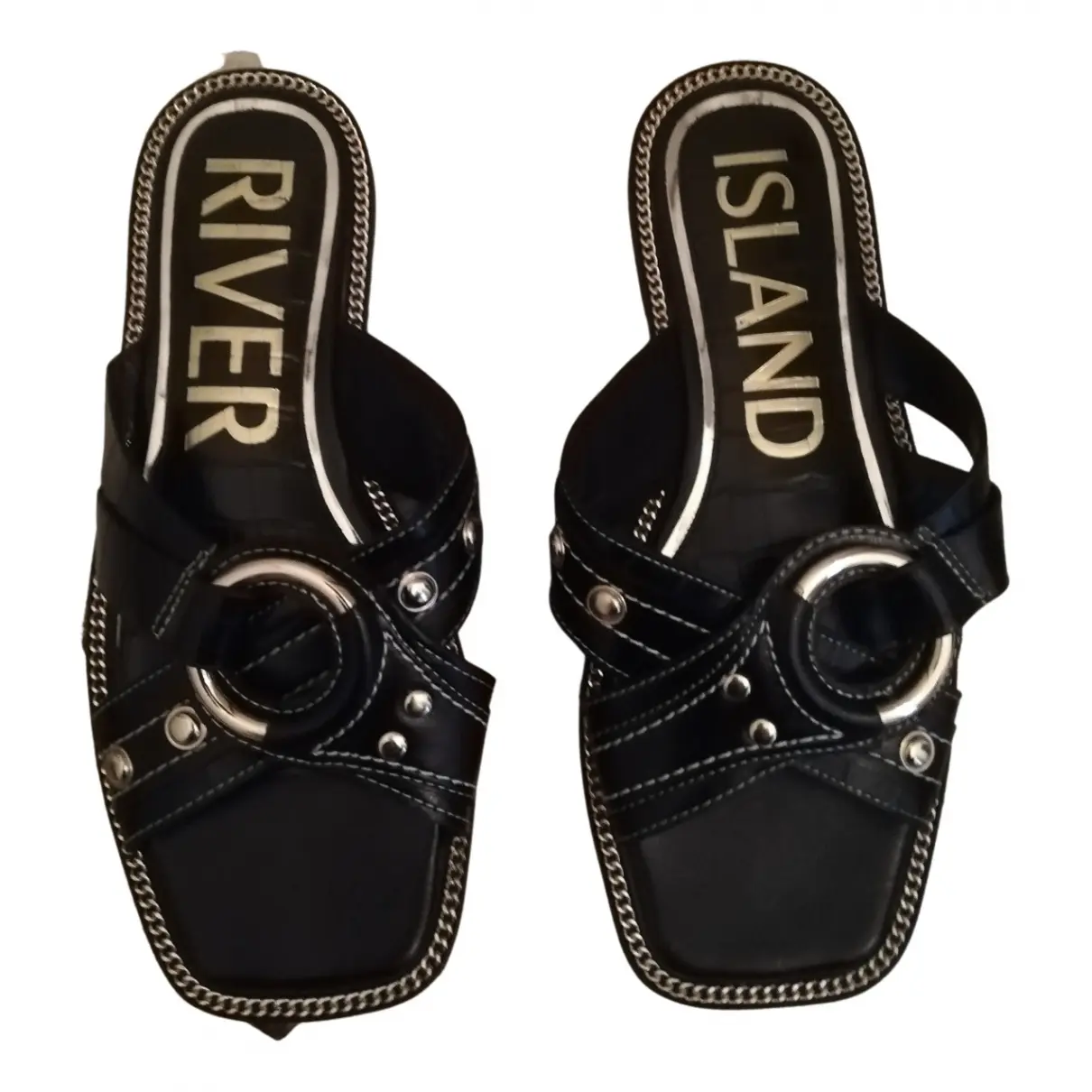 Leather sandals River Island