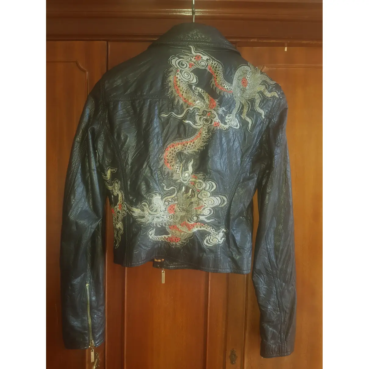 Buy Roberto Cavalli Leather biker jacket online - Vintage
