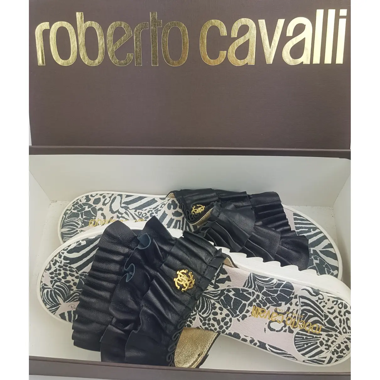 Leather mules Roberto Cavalli