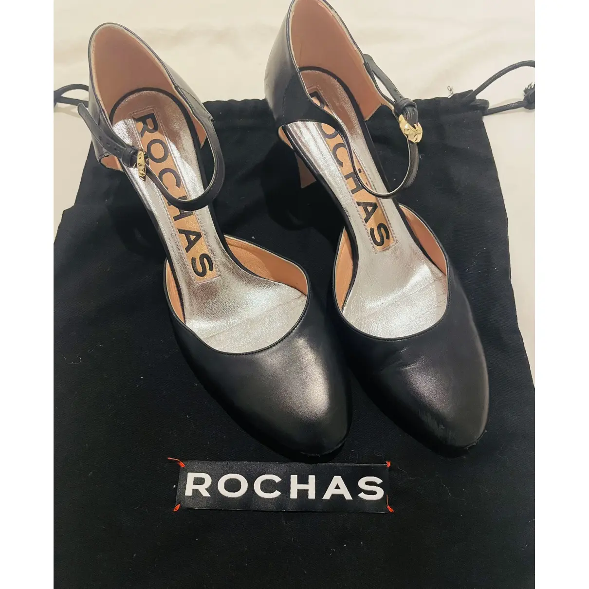 Leather heels Rochas