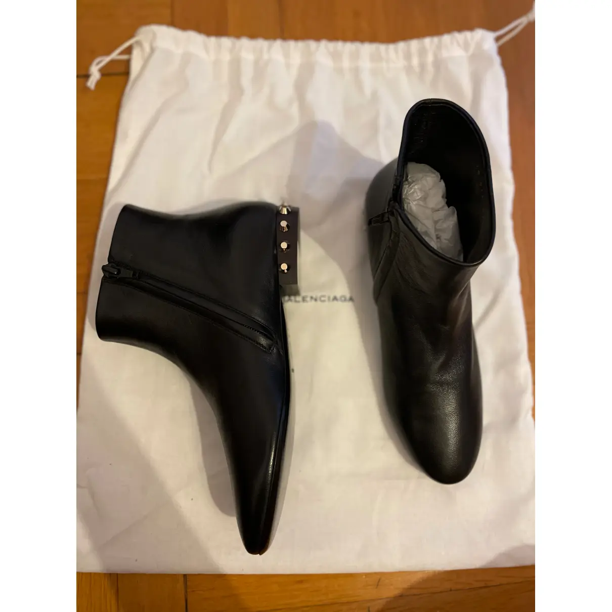 Buy Balenciaga Round leather ankle boots online