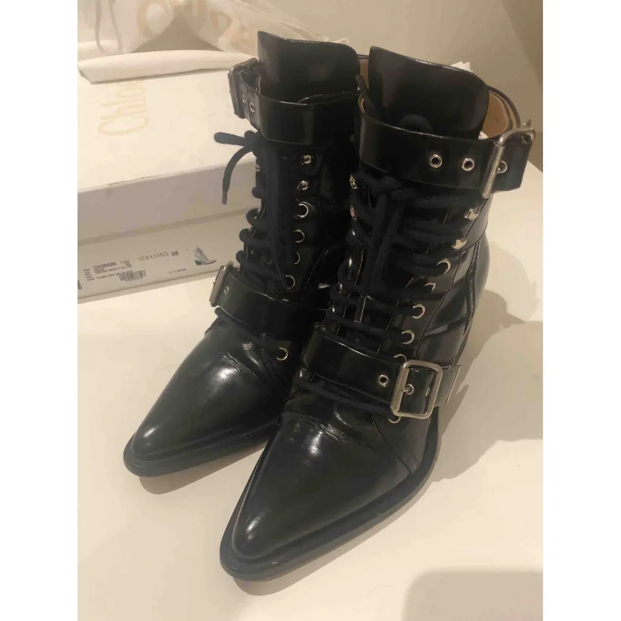 Buy Chloé Rylee leather lace up boots online