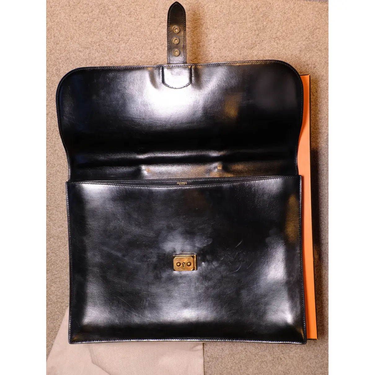 Sac à dépèches leather satchel Hermès - Vintage