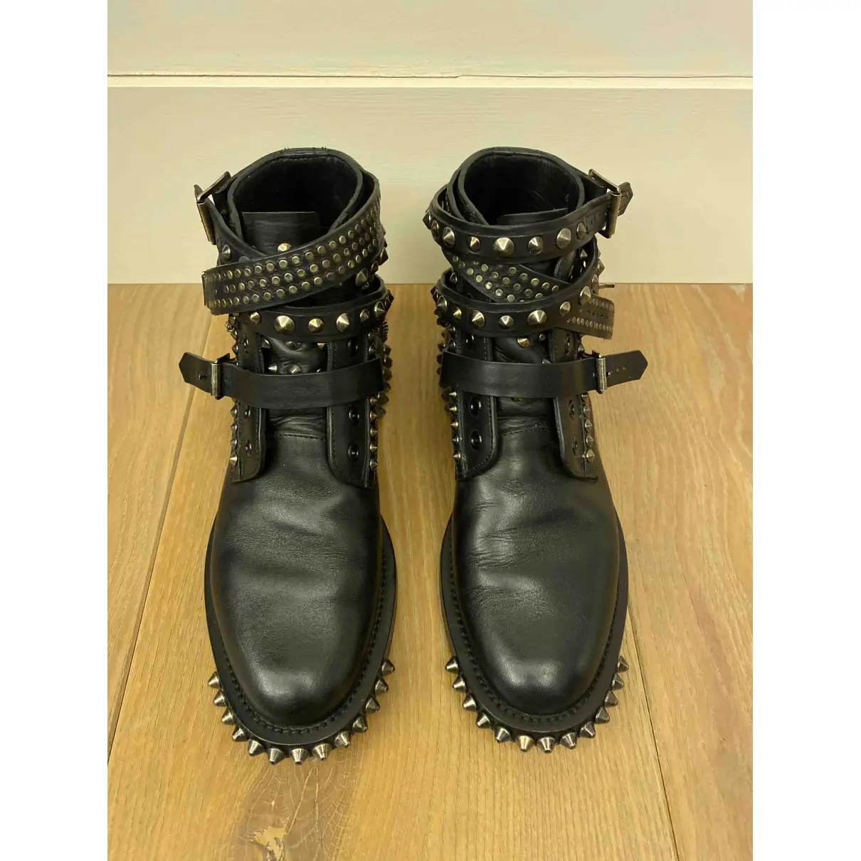 Buy Saint Laurent Leather biker boots online