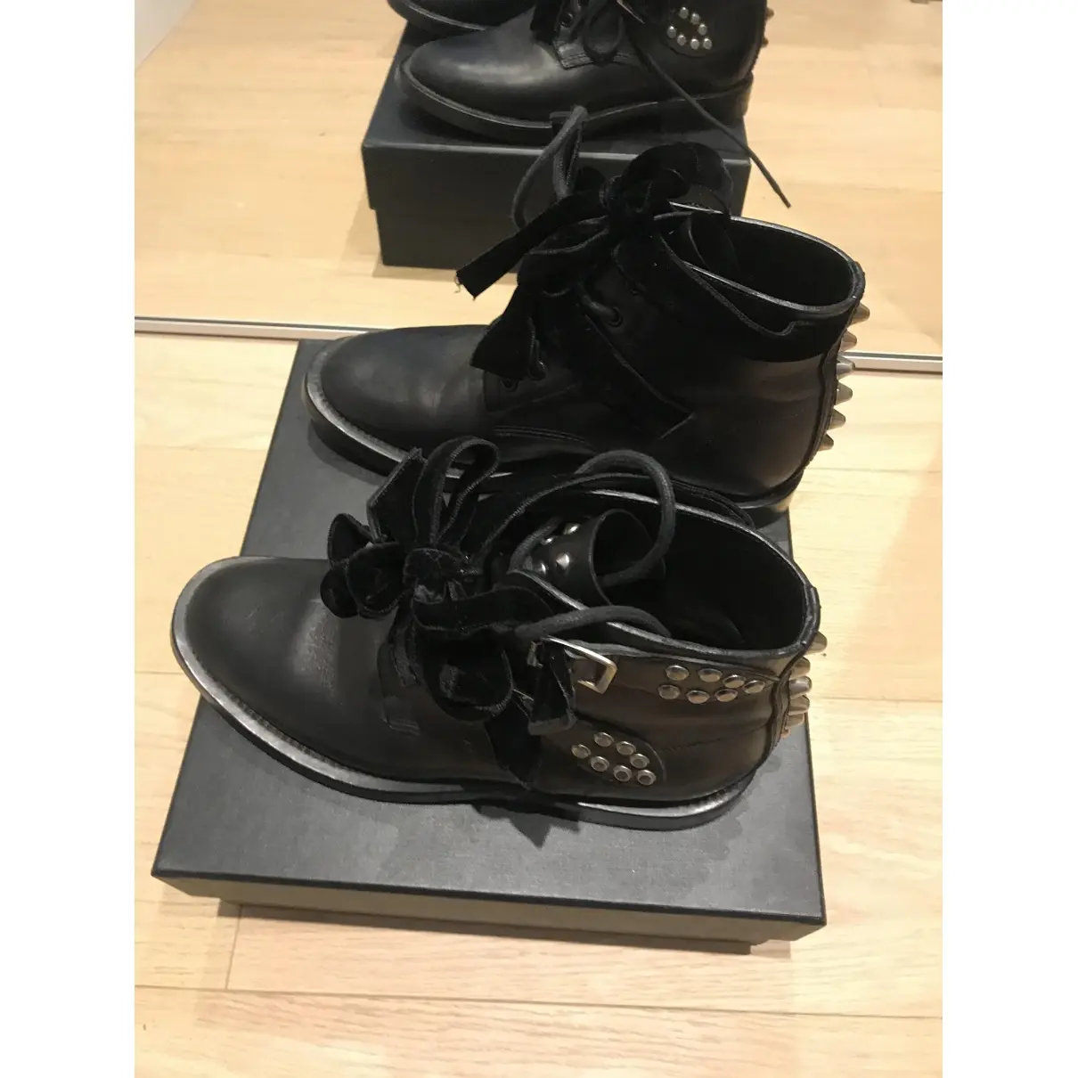Saint Laurent Leather lace up boots for sale